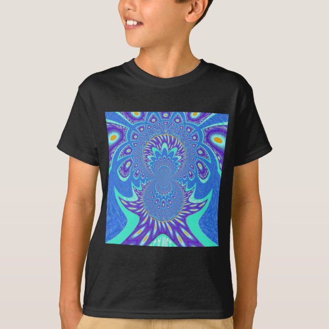 Camiseta Arte azul moderna (Frente)