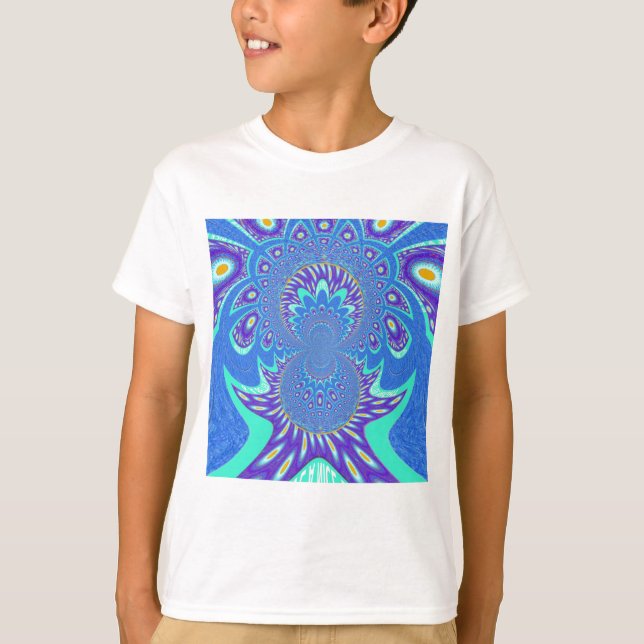 Camiseta Arte azul moderna (Frente)