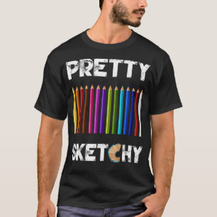 Camiseta Arte bonito Divertida Lover Pencils Coloridos Arti