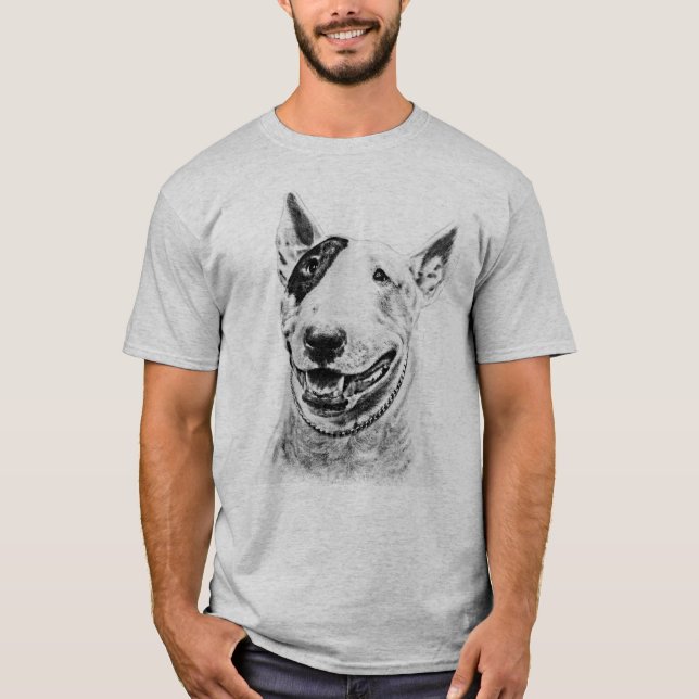 Camiseta Arte bonito do cão de bull terrier (Frente)