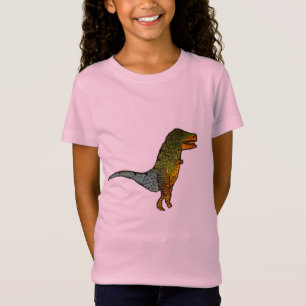 Camiseta Arte bonito do dinossauro de T-Rex das meninas
