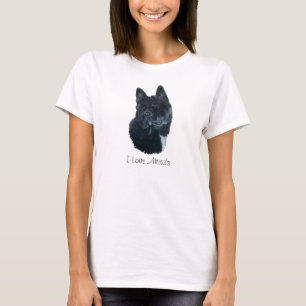 Camiseta arte bonito do realista do retrato do cão de akit