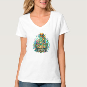 Camiseta Arte Botânica de Jardim de Fadas Caprichoso