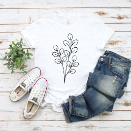 Camiseta Arte Botânica Minimalista de Eucalipto