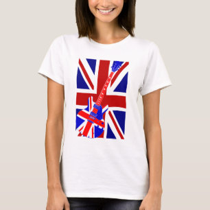 Camiseta Arte britânica da guitarra de Union Jack