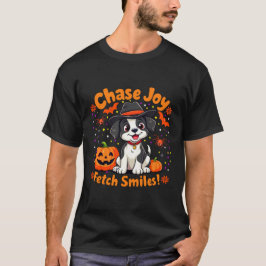 Camiseta Arte Canina: Busque a Alegria do Halloween e sorri