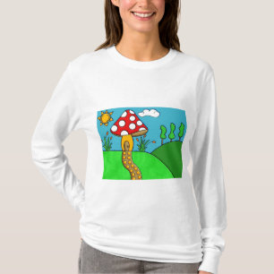 Camiseta Arte Caprichosa de Fungos da Floresta
