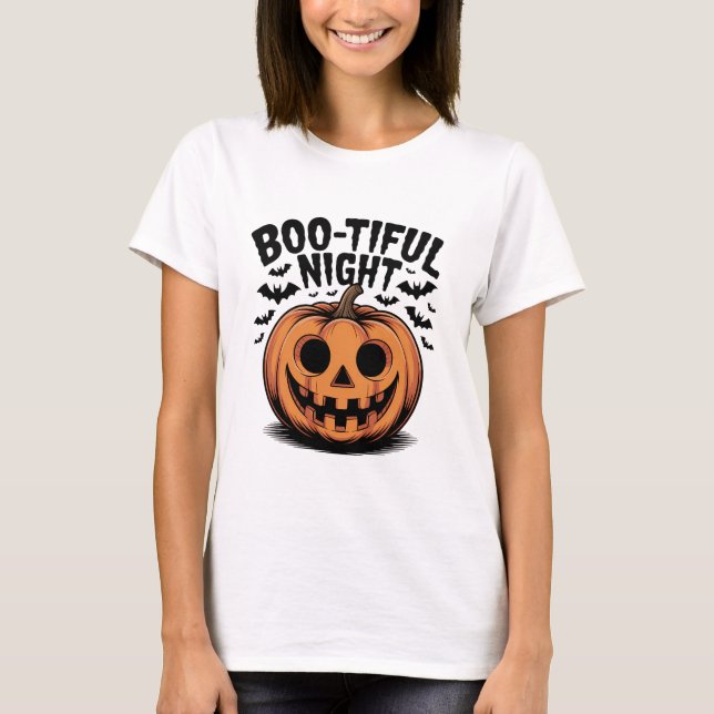 Camiseta Arte Cara De Pumpkin Cabeça De Jack-O'-Lanterna (Frente)