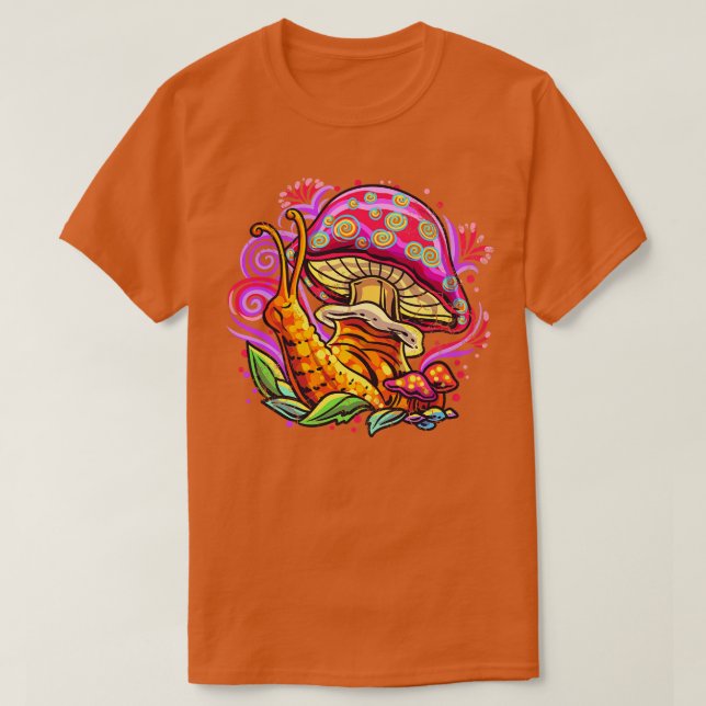 Camiseta Arte Caracol Psychedelic Mushroom (Frente do Design)