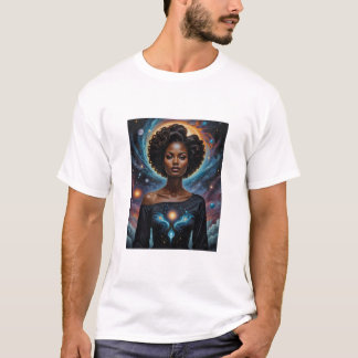 Camiseta Arte Celestial Deusa de Energia Cósmica