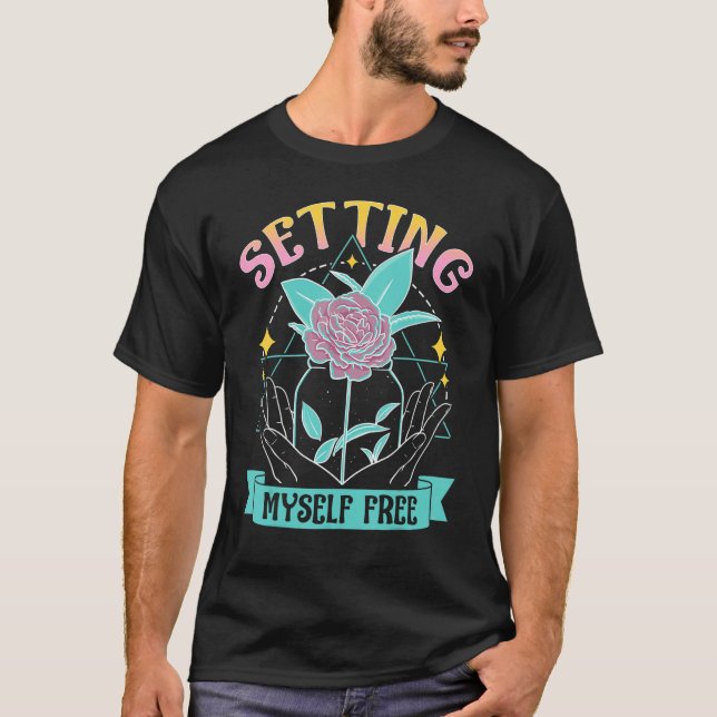 Camiseta Arte Celestial Me Arrumando Linha Livre de Mãos Ab (Frente)