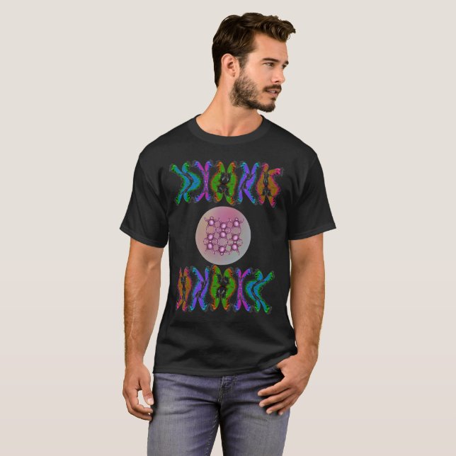 Camiseta Arte científica de cromossomo arco-íris e rede mol (Frente Completa)