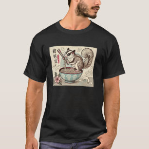Camiseta Arte Clássica Japonesa Macarrão Vida Selvagem Suga
