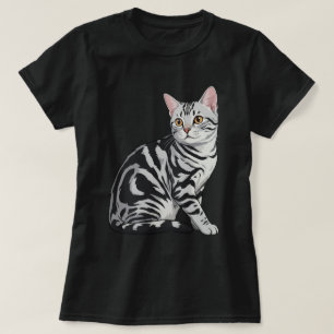 Camiseta Arte Clássico Tabby do American Shorthair
