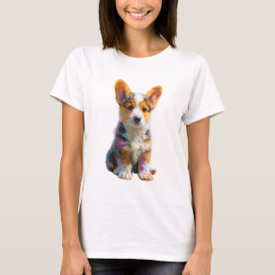 Camiseta Arte Colorida com Salpicos Artísticos de Filhote d
