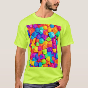 Camiseta Arte Colorida Crystal Shapes