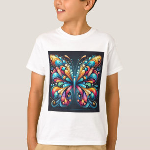 Camiseta Arte Colorida da Borboleta   Inspirado na Natureza