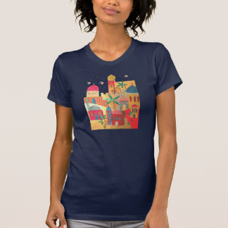 Camiseta Arte colorida da cidade de Jerusalem