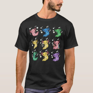 Camiseta Arte Colorida de Axolote Fofa