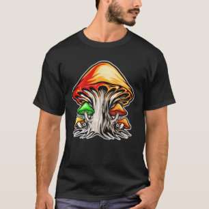 Camiseta Arte Colorida de Cogumelo Psíquico Terroso