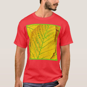 Camiseta Arte Colorida de Folhagem Neon