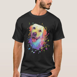 Camiseta Arte Colorida de Labrador Retriever com Efeito de