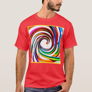 Camiseta Arte Colorida de Padrão Espiral
