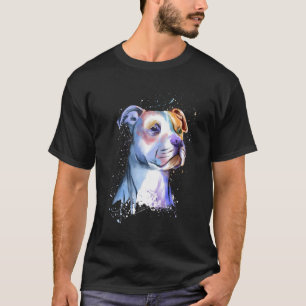 Camiseta Arte Colorida de Pitbull - Cão de Criador de Anima