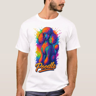 Camiseta Arte Colorida de Poodle em Pop Art – Vibrante
