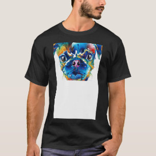 Camiseta Arte Colorida de Pug - Pug Presunçoso - Por Sharon