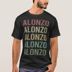 Camiseta Arte Colorida de Texto - Nome Alonzo