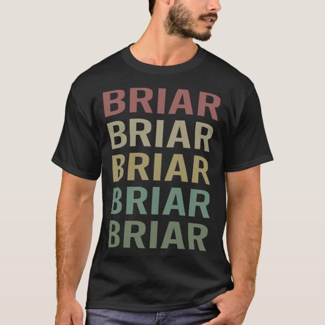 Camiseta Arte Colorida de Texto - Nome Briar (Frente)