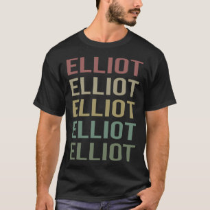 Camiseta Arte Colorida de Texto - Nome do Elliot