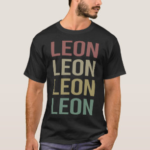 Camiseta Arte Colorida de Texto - Nome do Leon