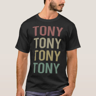 Camiseta Arte Colorida de Texto - Nome do Tony
