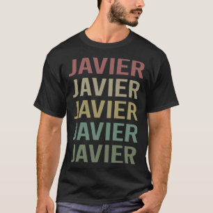 Camiseta Arte Colorida de Texto - Nome Javier