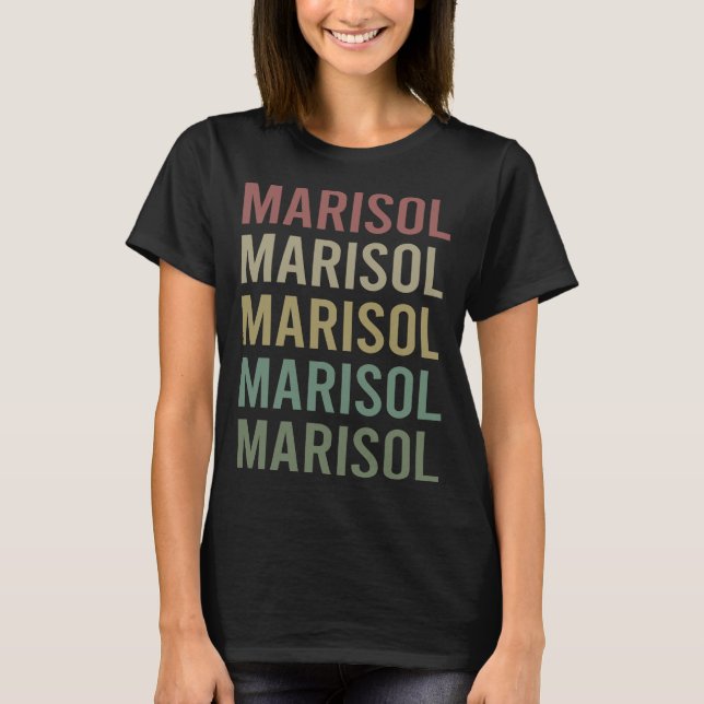 Camiseta Arte Colorida de Texto - Nome Marisol (Frente)