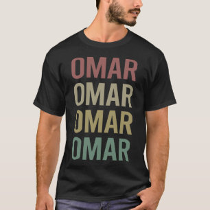 Camiseta Arte Colorida de Texto - Nome Omar