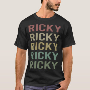 Camiseta Arte Colorida de Texto - Nome Ricky