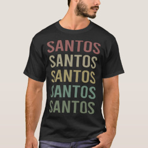 Camiseta Arte Colorida de Texto - Nome Santos