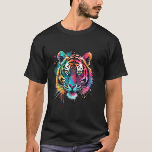 Camiseta Arte colorida de tigre design