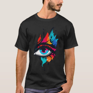 Camiseta Arte Colorida De Um Olho