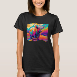 Camiseta Arte Colorida de Vaca Pecuária  1