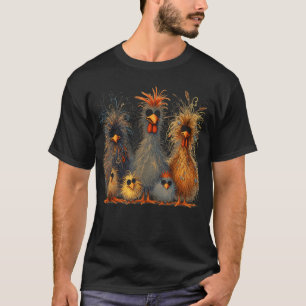 Camiseta Arte Colorida e Divertida de Frango da Eagerlys, p
