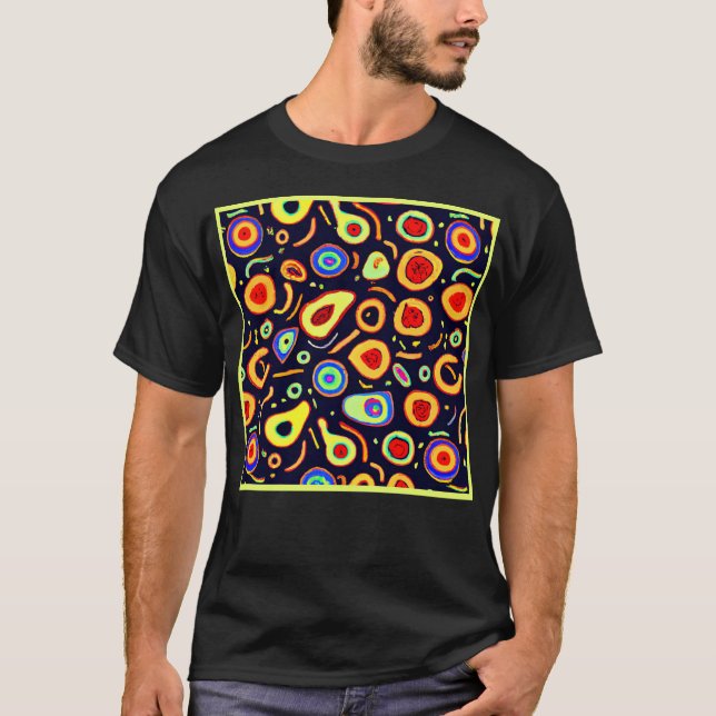 Camiseta Arte Colorida Neon Fruta Delights (Frente)