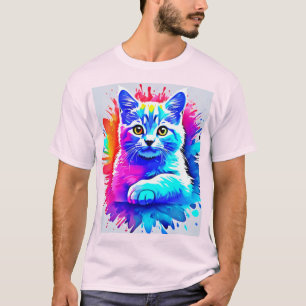 Camiseta Arte Colorida para Gatos