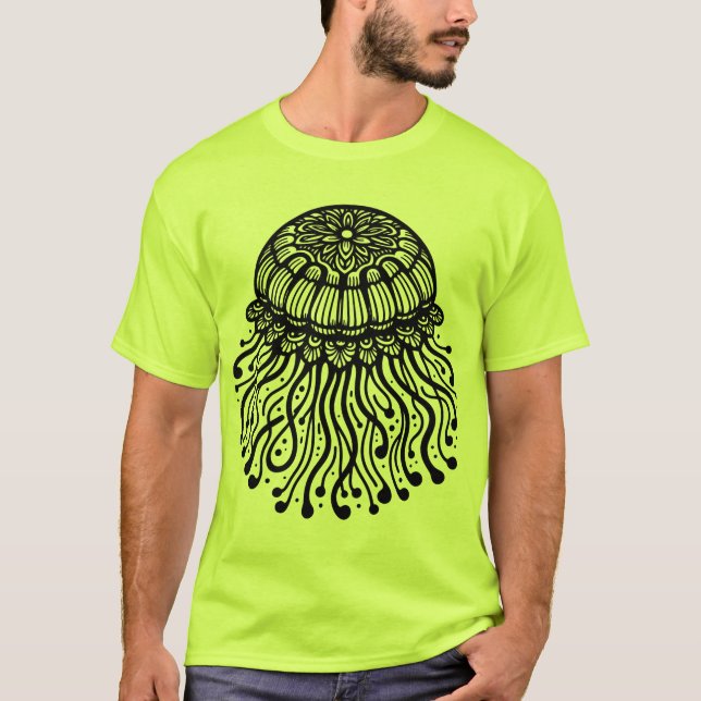 Camiseta Arte com Água-Viva Natural (Frente)