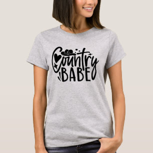 Camiseta Arte com palavras Babe Country Fofo