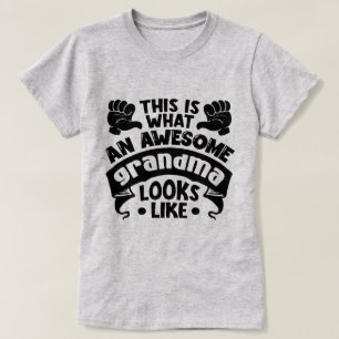 Camiseta Arte com palavras da avó legal incrível