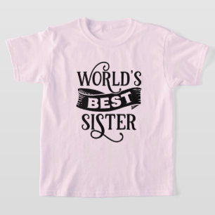 Camiseta Arte com palavras da melhor irmã do Cute World